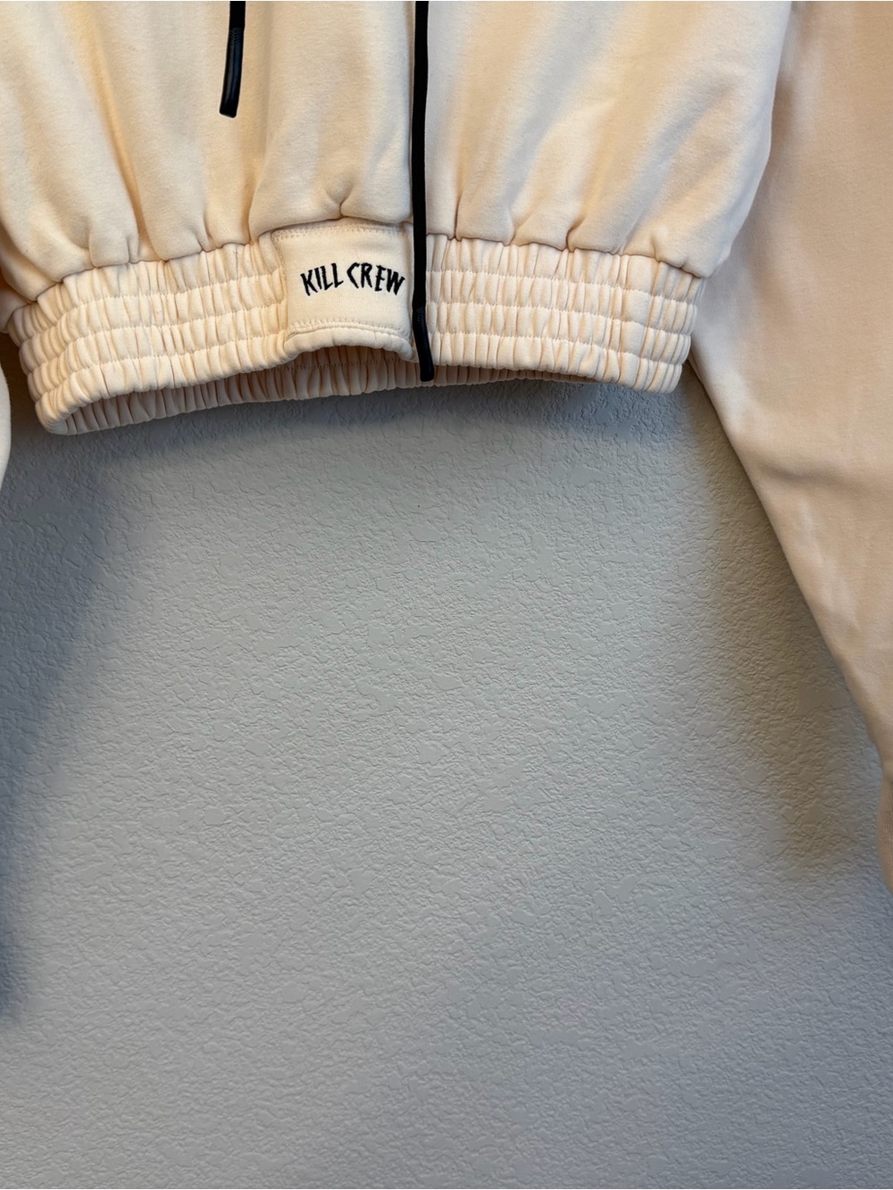 Kill Crew Cropped Hoodie in Cream Sz M - Picture 5 of 12
